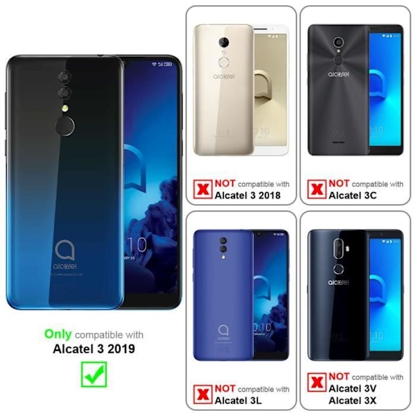 Skyddsglasfilm i härdat glas för Alcatel 3 2019 - CADORABO - Rep-resistant - 0.3 mm
