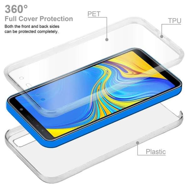 Transparent skydd för Samsung Galaxy A7 2018, helskydd Vit