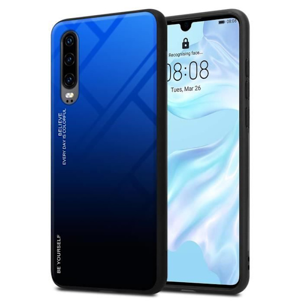 Fodral till Huawei P30 Skal i BLÅTT - SVART Fodral Skyddsskydd i två färger TPU