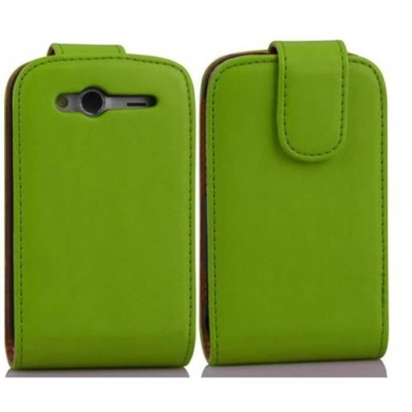 Cadorabo Fodral Fodral för > HTC WILDFIRE < i Flip Style Fodral Fodral Bumper Wallet i slätt konstläder i PARROT GREEN