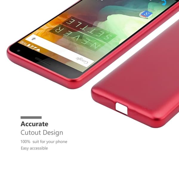 Skyddsskal för OnePlus ONE Skyddsskal i MATTE RÖD metallisk design Röd