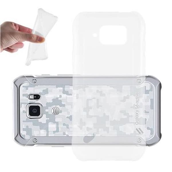 Transparent stötsäker silikonfodral för Samsung Galaxy S6 ACTIVE Vit