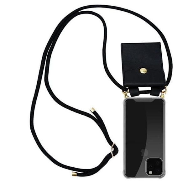 Telefonfodral - CADORABO - iPhone 11 PRO MAX - TPU-fodral - Inbyggd snodd - Praktisk ficka Svart