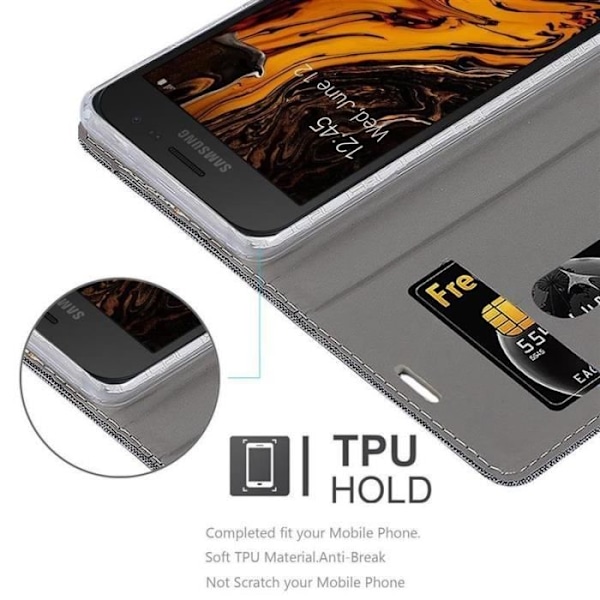 Plånboksfodral - CADORABO - Samsung Galaxy XCover 4s - Imiterat läder - Svart - Stativfunktion Svart