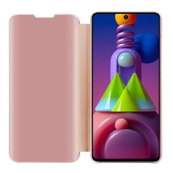 Cadorabo Fodral till Samsung Galaxy M51 i KUNZIT PINK Clear View Mirror Cover 360 graders skydd KUNZIT ROSE