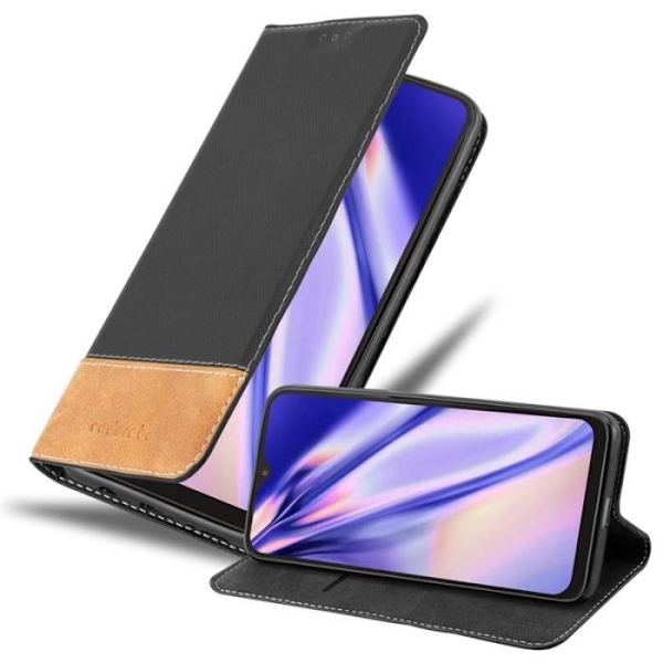 Plånboksfodral - CADORABO - Samsung Galaxy A10 - Syntetiskt läder - Brun - Osynlig magnetisk stängning kastanj