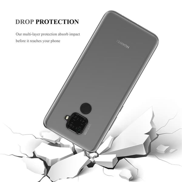 Transparent stötsäker silikonfodral för Huawei MATE 30 LITE Vit