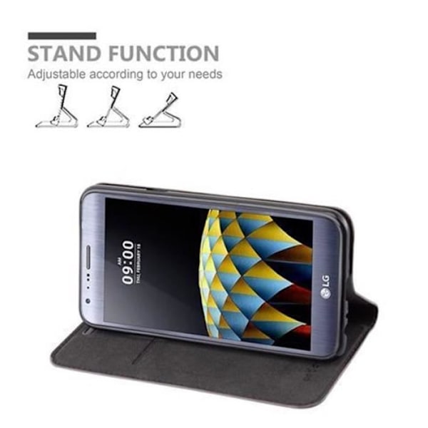 LG X CAM-fodral i COFFEE BROWN från Cadorabo (INVISIBLE MAGNETIC CLOSURE Design) Helt skyddsfodral med flipflik