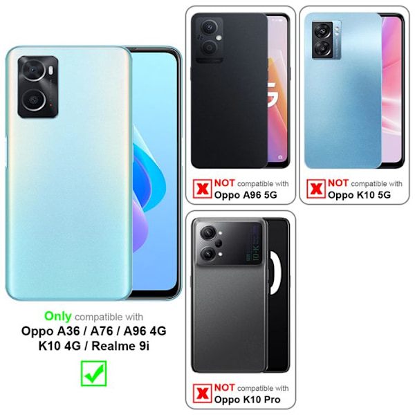 Skyddsfodral för Oppo A36 / A76 / A96 4G / K10 4G / Realme 9i Etui i PASTELLGRÖN CANDY Hölje Fodral Skydd Silikon TPU Fodral Grön