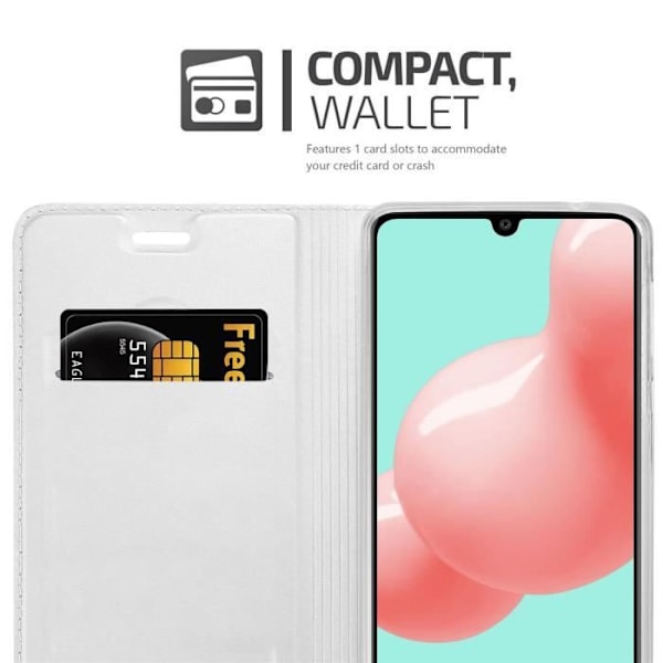 Cadorabo Fodral för Samsung Galaxy A41 i CLASSY SILVER Skyddsfodral magnetisk stängningsstativ funktion Pengar