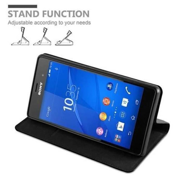 Sony Xperia Z3-fodral i NIGHT BLACK från Cadorabo (INVISIBLE MAGNETIC CLOSURE Design) Helt skyddsfodral med flipflik
