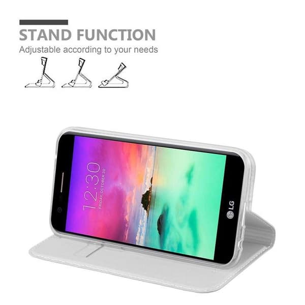 Flip-fodral för LG K10 2017 Etui i CLASSY SILVER Plånbok Stötsäker Grå