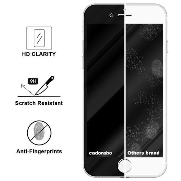 Cadorabo härdat glas Apple iPhone 6 PLUS - 6S PLUS Helfilm Skärmskydd Glas Display Protectors TRANSPARANT med SVART Transparent, svart