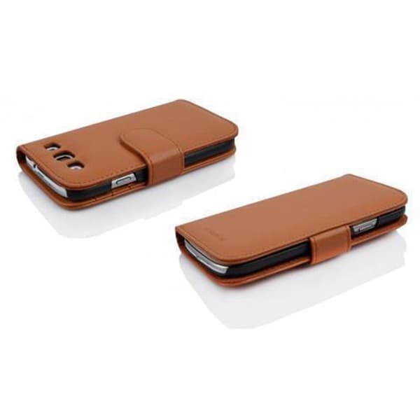 Fodral för Samsung Galaxy WIN Med flip i NÖTBRUN Skydd Plånbok brun