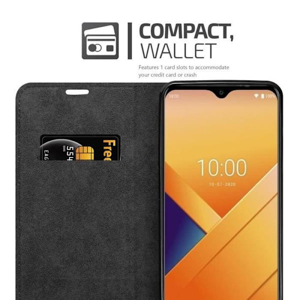 Telefonskal - CADORABO - WIKO Y81 - Kaffeebrun - Syntetiskt läder - Magnetisk stängning kaffe brunt