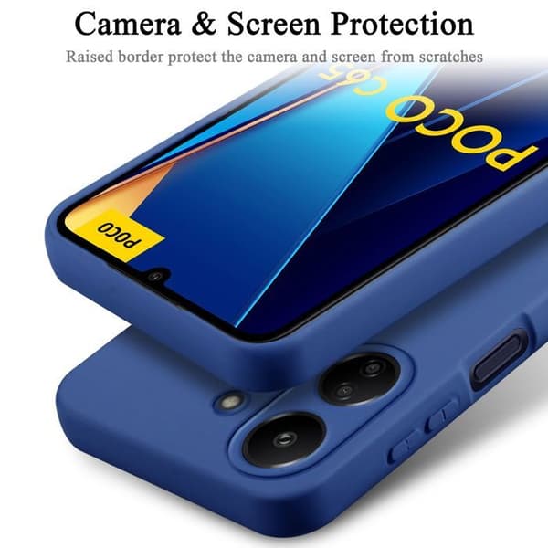 Skyddande stötsäker skal för Xiaomi Poco C65 i LIQUID BLUE Blå