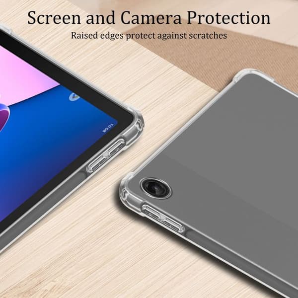 Skyddsfodral för Lenovo Tab M10 Plus 3e i transparent stöttålig silikon Vit