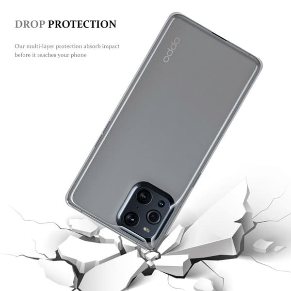 Transparent stötsäker silikonfodral för Oppo FIND X3 PRO Vit