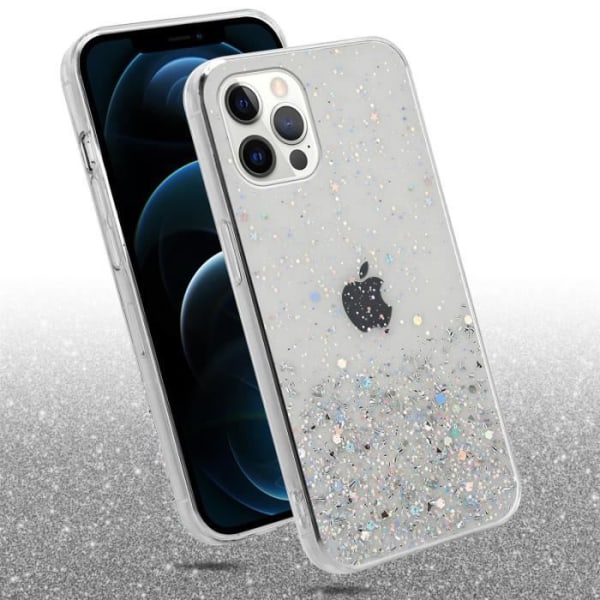 Fodral för Apple iPhone 12 PRO MAX Genomskinligt fodral med glitterfodral Skyddande silikon TPU Glitter paljetter