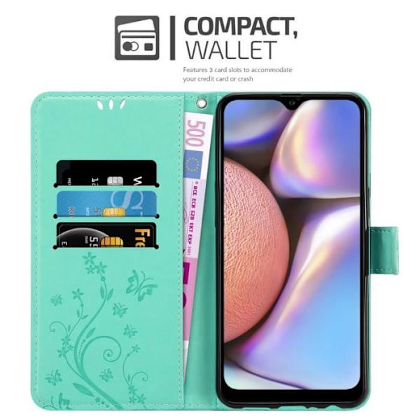 Cadorabo Fodral för Samsung Galaxy A10S i grönt - blommönster