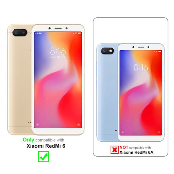 3x Härdat skärmskydd i glas för Xiaomi RedMi 6, högtransparent. Vit