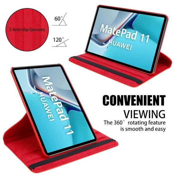 Tabletfodral - Cadorabo - Huawei MatePad 11 - Röd Pavo - 360° Skydd - Inbyggd ställning VALMMU RÖD