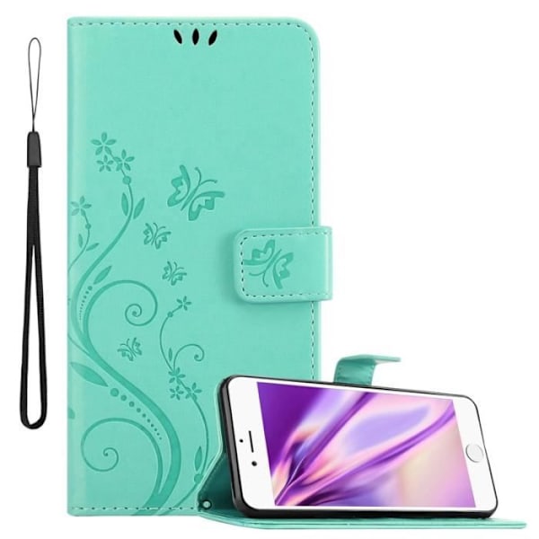 Fodral till iPhone 6 / 6S - CADORABO - Blommig - Imiterat läder - Grön - Integrerat stöd Grön
