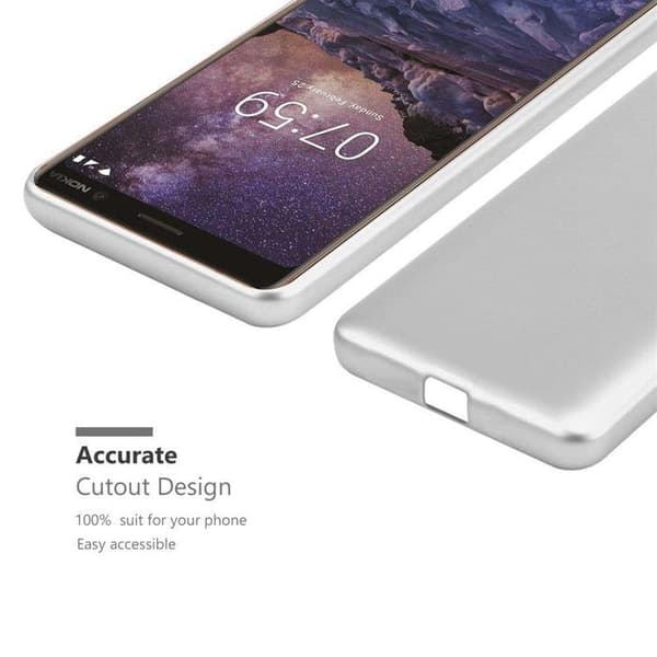 Skyddsskal för Nokia 7 PLUS Skyddsskal i MATTSILVER Metallic Design Grå