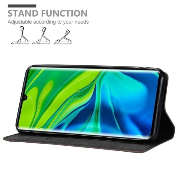 Mobilskal - CADORABO - Xiaomi Mi NOTE 10 - Kaffeebrun - Syntetiskt läder - Magnetisk stängning kaffe brunt