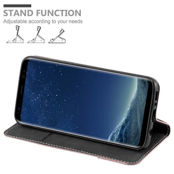 Samsung Galaxy S8 PLUS Fodral i SVART ROSA från Cadorabo (Design COMBI LEATHERETTE-LEATHERETTE) Fullt skyddsfodral med flipskydd