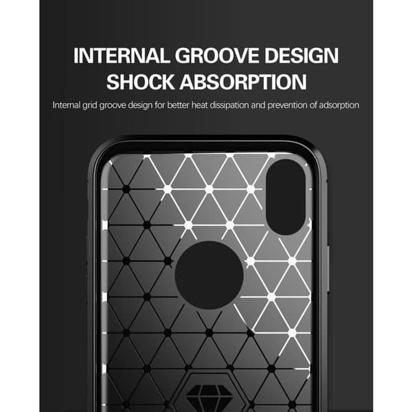 iPhone XR-fodral BORSTAD BLÅ Kolfiberdesign Blå