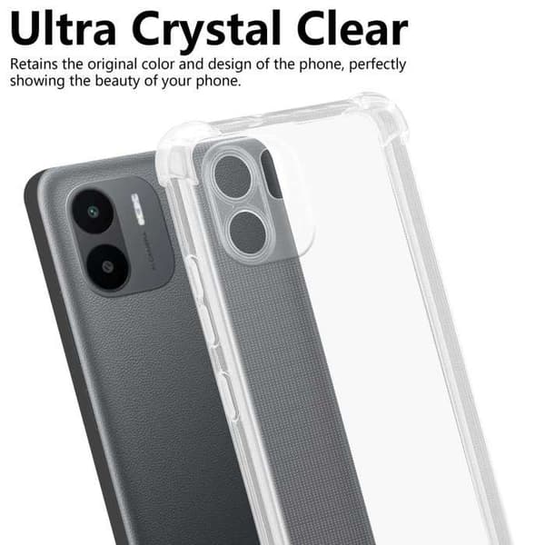 Transparent stötsäker silikonfodral för Xiaomi RedMi A1 Vit