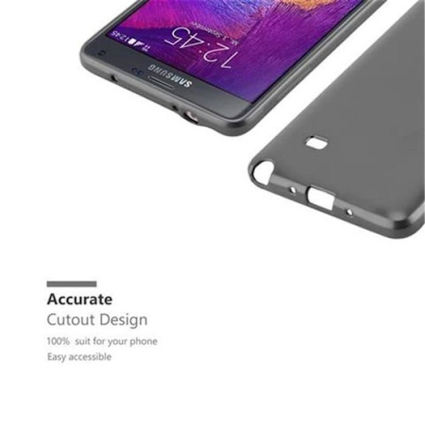 Samsung Galaxy NOTE 4-fodral i METALLIC GREY från Cadorabo (METALLIC MATT Design) Ultratunt mjukt silikongel TPU-fodral med