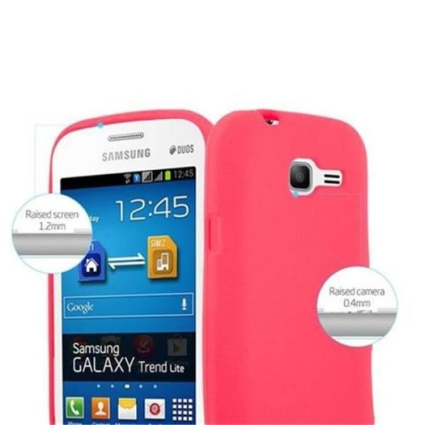 Samsung Galaxy TREND LITE Fodral i RED FROST av Cadorabo (FROST Design) Ultratunt mjukt silikongel TPU-fodral med anti-halk