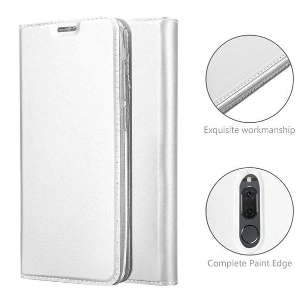 Flip-fodral för Huawei MATE 10 LITE Etui i KLASSISK SILVER Plånbok Stötsäker Grå