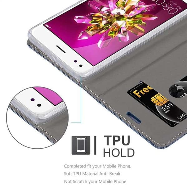 Skyddsfodral för Huawei Enjoy 7 i BLÅSVART Etui Case Skydd MÖRKBLÅ