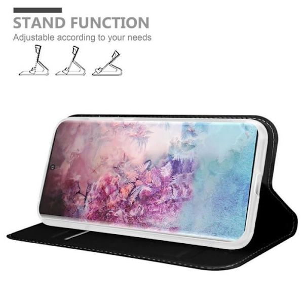 Fodral - CADORABO - Samsung Galaxy NOTE 10 PLUS - Svart - Magnetisk stängning - Halvstyv Svart