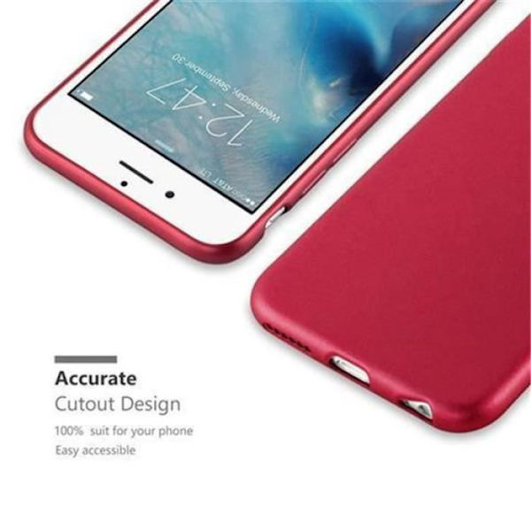 Apple iPhone 6 / 6S Fodral METALLIC RÖD Cadorabo DESIGN MATT METALLIC TPU Silikonskydd Fodral Skydd Ultra Slim Bumper