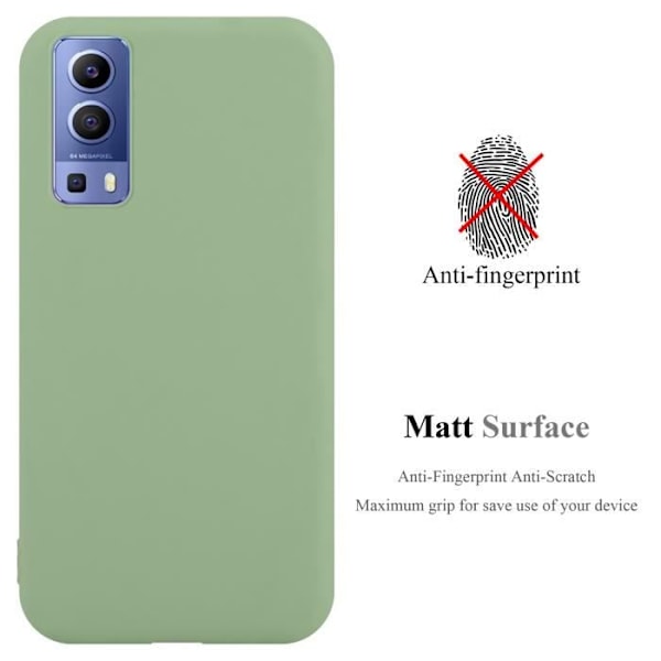Coque - CADORABO - Vivo Y52 5G / Y72 5G - Skyddssilikon TPU - Design Godis Grön Pastell - Fjäderlätt Pastellgrön