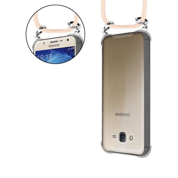 Fodral för Samsung Galaxy J7 2015 med justerbar axelrem i PERLROSA. Ros