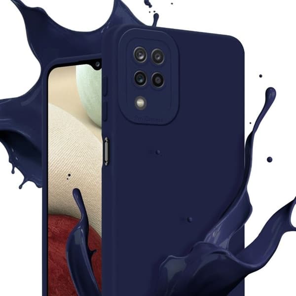 Skyddsfodral för Samsung Galaxy A12 / M12 i MÖRKBLA FLYTANDE Stötsäker Blå