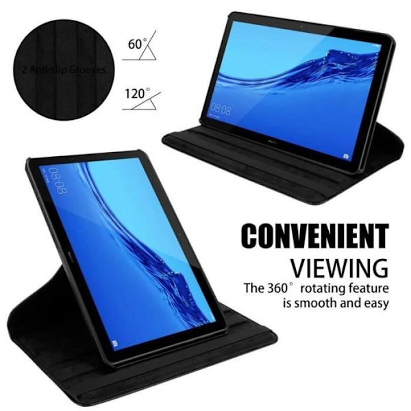 Cadorabo skal till Huawei MediaPad T5 10 (10,1" Zoll) i svart - UTAN automatisk väckning