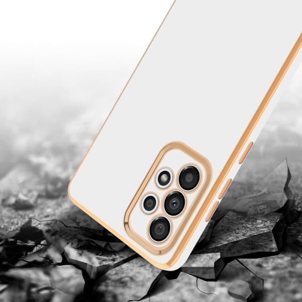 Skyddsfodral - CADORABO - Samsung Galaxy A33 5G - TPU silikon - Kameraskydd - Blank design Vitt guld