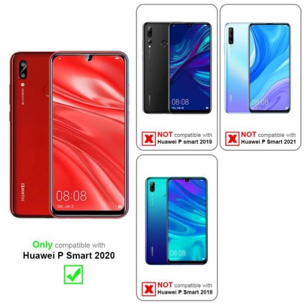 Cadorabo Fodral för Huawei P SMART 2020 i APPLE RED Skyddsfodral magnetisk stängning