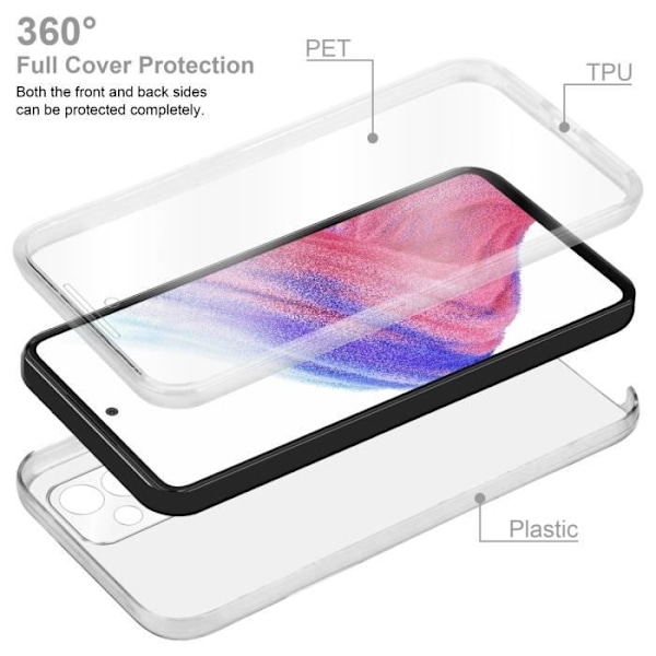 Coque - CADORABO - Samsung Galaxy A53 5G - Skydd 360° - Transparent - Mjuk Transparent