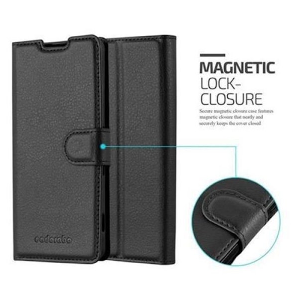Sony Xperia XA Fodral i JET BLACK från Cadorabo Full Skyddsfodral med Flip Cover och praktiskt horisontellt stativ i