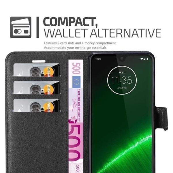 Cadorabo fodral till Motorola MOTO G7 / G7 PLUS - i svart - Bokstativ funktion