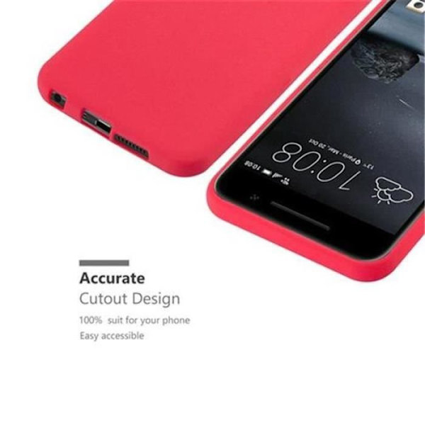 HTC ONE A9-fodral i RED FROST av Cadorabo (FROST Design) Ultratunt mjukt silikon TPU-gelöverdrag med anti-chock – skyddsöverdrag