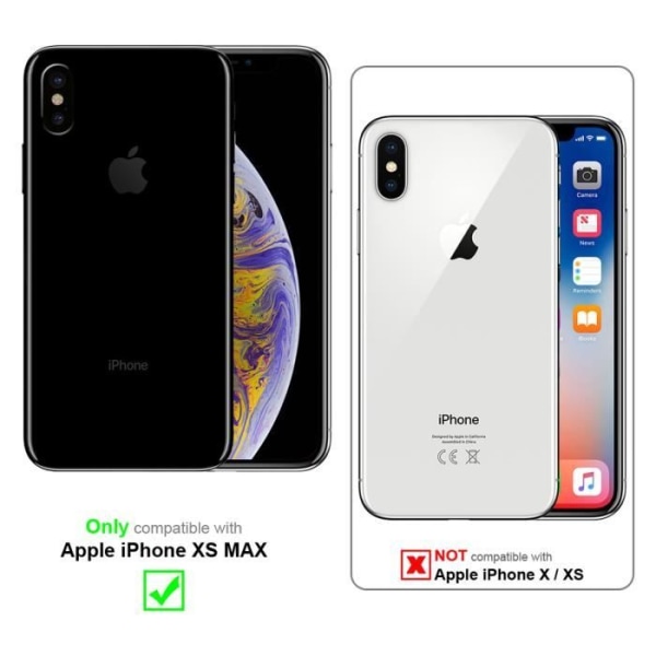 Cadorabo Fodral till Apple iPhone XS MAX i RÖD - SVART Skyddsfodral Tvåfärgat skal i härdat glas och TPU silikon