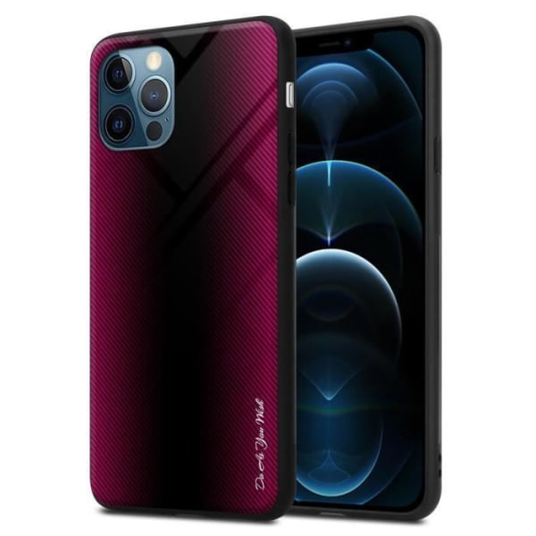 Fodral till Apple iPhone 12 PRO MAX Skal i CRAMIN ROSE Fodral Skydd i härdat glas och TPU silikon ROSA KRÄM